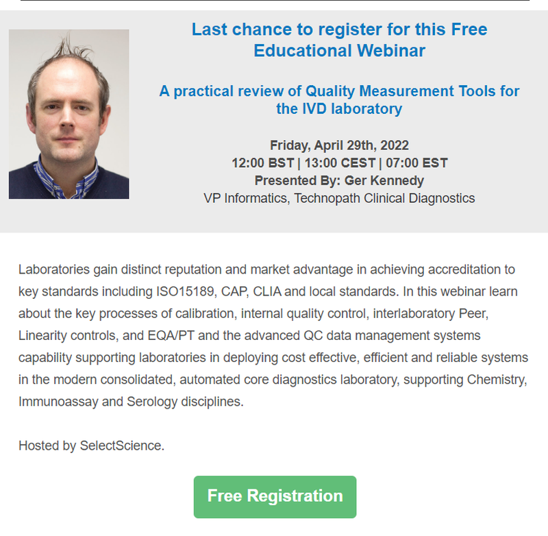 A practical review of Quality Measurement Tools for the IVD laboratory.
